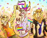 anthro antlers asexual_pride_colors celebration flag flag_(object) group holding_flag holding_object hooves horn lgbt_pride male mane pansexual_pride_colors parade pride_color_flag pride_colors rainbow_flag rainbow_pride_colors rainbow_pride_flag rainbow_symbol six-stripe_rainbow_pride_colors nicnak044 incog_the_deer lakota_lander obscura_(cheetahobscura) cervine cheetah deer felid feline felis lion mammal pantherine