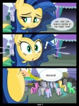 3:4 blue_hair comic earth_pony english_text equid equine exclamation_point fan_character female feral freckles fur green_eyes hair hasbro hi_res horse killryde mammal milky_way_(flash_equestria) multicolored_hair my_little_pony open_mouth outside pony quadruped tail text tongue two_tone_hair yellow_body yellow_fur