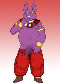 5_fingers anthro balls barazoku biped circumcised darkened_genitalia drinking exposing fingers front_view genitals glans gradient gradient_background hairless half-erect humanoid_genitalia humanoid_penis jewelry male navel nipples overweight overweight_male penis presenting presenting_penis purple_body purple_skin red_background simple_background solo standing vein veiny_penis yellow_eyes seyrmo dragon_ball dragon_ball_super champa deity domestic_cat felid feline felis hairless_cat mammal sphynx_(cat) 2018 hi_res