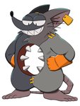 anthro clothing ear_piercing ear_tag gloves grin handwear hole_(anatomy) male piercing ribs smile solo stitch_(sewing) toony nemhippie mad_rat_dead nippon_ichi_software mad_rat_(mad_rat_dead) mammal murid murine rat rodent hi_res