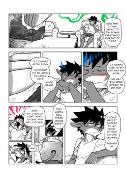 5_fingers anthro armchair blush bodily_fluids chair clean_diaper closed_door clothed clothing dialogue diaper diaper_box diaper_bulge diaper_package door door_handle doorknob doormat doorway electronics feet fingers fur furgonomics furniture hair hand_on_head hands_behind_head hands_together male on_chair sitting sitting_on_chair solo sweat sweatdrop table tail television text thought_bubble toes topwear wearing_diaper wetness_indicator kaaski jack_(kaaski) comic digital_drawing_(artwork) digital_media_(artwork) english_text hi_res