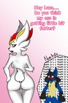 anthro back_boob big_butt bodily_fluids breasts butt dialogue duo female genitals it's_a_trap looking_back male name_drop name_in_dialogue nude panicking presenting presenting_hindquarters pussy rear_view repeated_text simple_background sweat text thick_thighs underflowing_text wide_hips novaarts nintendo pokemon canid canine cinderace generation_4_pokemon generation_8_pokemon lagomorph lucario mammal pokemon_(species) digital_media_(artwork) english_text meme