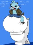 ambiguous_gender anthro clothed clothing coat detailed_background diaper fur improper_toilet_use sitting solo text toilet topwear wearing_diaper white_diaper pidgopidgey_(artist) nintendo pokemon oscar_(liftzors) dewott generation_5_pokemon pokemon_(species) 2018 archived_source digital_drawing_(artwork) digital_media_(artwork) english_text hi_res