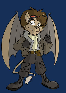 anthro back_wings black_boots black_bottomwear black_clothing black_footwear black_gloves black_handwear black_pants boots bottomwear brown_clothing brown_jacket brown_topwear clothing eyewear eyewear_on_head flight_jacket footwear gloves goggles goggles_on_head handwear jacket looking_at_viewer male pants scarf shoes solo topwear wings yellow_scarf salmacisreptile casandro felid lion mammal pantherine alpha_channel