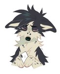 ambiguous_gender bodily_fluids cheek_tuft crying ears_down electronics facial_spots facial_tuft feral front_view fur grey_body grey_eyes grey_fur grey_hair grey_spots hair holding_object holding_phone markings narrowed_eyes neck_tuft one_eye_closed phone pivoted_ears sad semi-anthro short_hair simple_background solo spots spotted_body spotted_face spotted_fur spotted_neck tears tuft white_background yellow_sclera princelykaden kaden_(princelykaden) border_collie canid canine canis collie domestic_dog herding_dog mammal pastoral_dog sheepdog hi_res