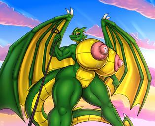 5_fingers anthro areola bedroom_eyes big_breasts big_nipples biped bodily_fluids breasts dominant dominant_female female fingers genitals holding_leash holding_object huge_breasts lactating leash leash_pull looking_at_viewer membrane_(anatomy) membranous_wings milk narrowed_eyes nipples non-mammal_breasts non-mammal_lactation non-mammal_nipples outside purple_eyes seductive smile solo tail thick_thighs vulva wings year badgerben mythology vikala dragon mythological_creature mythological_scalie scalie 2023 absurd_res hi_res