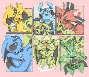 3_eyes annoyed antennae_(anatomy) anthro black_sclera blue_body blush bodily_fluids breasts censor_bar censored_genitalia censored_penis claws cum cum_drip cum_in_mouth cum_inside cum_on_body cum_on_face cum_on_hand cum_on_own_face cum_on_penis cum_on_self cum_string dripping duo_focus erection eye_contact eyes_closed fangs fellatio female genital_fluids genitals green_body group horn hug ineffective_censorship licking licking_cum loli looking_aside looking_at_another looking_away looking_down looking_up lying male male/female male/male markings multi_arm multi_eye multi_limb navel nipples on_back oral orange_body penile penis penis_lick precum precum_on_penis red_body sex shota simple_background size_difference small_breasts smug smug_face smug_grin sweat teeth tongue tongue_out vulva young young_anthro doneru 9_(doneru) a_(doneru) b_(doneru) h_(doneru) m_(doneru) t_(doneru) u_(doneru) alien censored