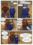 absurd_res anthro comic dialogue digital_drawing_(artwork) digital_media_(artwork) english_text hi_res hyena linux male male/male malle_yeno mammal procyonid raccoon text