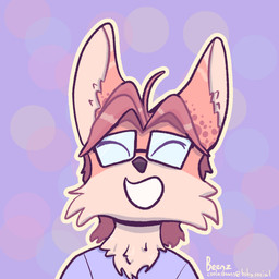ahoge ambiguous_gender anthro blue_clothing blue_shirt blue_t-shirt blue_topwear clothing eyes_closed eyewear glasses hair inner_ear_fluff looking_at_viewer open_mouth open_smile shirt smile smiling_at_viewer solo t-shirt topwear tuft beenz archie_(beenz) canid canine fox mammal 1:1 2025 digital_drawing_(artwork) digital_media_(artwork) hi_res icon watermark nonbinary_(lore)