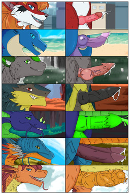 anthro balls bodily_fluids chart cum erection fangs feral fur genital_fluids genitals group horn knot leaking_cum male penis penis_chart smile smiling_at_viewer smirk smirking_at_viewer teeth whiskers diagoryart mythology penis_lineup aira_(aira_dragon) azazelek brom_(sahurus) hyper_(hyper_protogen) lusker vemora xiuzan_(eldemare_xaetri) canid canine dragon fox mammal mythological_creature mythological_scalie scalie sergal hi_res