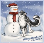 cloud female feral holidays leopard_spots outside sky snow snowing snowman solo spots tail text conditional_dnp tani_da_real christmas tanidareal_(character) felid mammal pantherine snow_leopard english_text