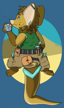 anthro blue_eyes bottomwear brown_body brown_fur clothed clothing compass ear_piercing explorer fingers fur hair long_tail male piercing simple_background solo tail tools topwear tuft worried brown_wolf_koji dune_(brown_wolf_koji) chuki mammal mouse murid murine rodent digital_media_(artwork) hi_res
