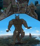 4_toes 5_fingers anthro black_body black_scales blue_eyes body_size_growth building city_destruction claws cloud destruction digitigrade featureless_crotch feet finger_claws fingers giga growth horn landscape_dwarfing macro magic_user male muscle_growth muscular muscular_anthro muscular_male nude outdoor_nudity outside paws scales size_transformation sky skyscraper solo spade_tail staff tail toe_claws toes transformation blurthefur european_mythology mythology kael_artherion dragon mythological_creature mythological_scalie scalie western_dragon wingless_dragon digital_media_(artwork) hi_res