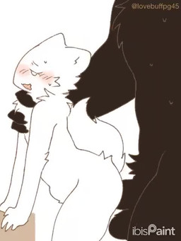 abdominal_bulge ambiguous_penetration anthro anthro_penetrated arm_support ball_slap balls biped black_balls black_body black_fur black_penis blush bodily_fluids crotch_tuft drooling duo faceless_anthro faceless_character faceless_male female female_focus fluffy fluffy_tail forward_arm_support from_behind_position fur furniture genitals half-closed_eyes hand_on_chest larger_anthro larger_male leaning leaning_forward leaning_on_table looking_pleasured male male/female male_penetrating narrowed_eyes nude obscured_penetration obscured_sex open_mouth penetration penile penile_penetration penis platform_standing_doggystyle saliva sex side_view simple_background size_difference slap smaller_anthro smaller_female solo_focus standing standing_doggystyle sweat table tail text tuft white_background white_body white_fur lovebuffpg45 karagarasu_(pegu2726) tarte_(pegu2726) domestic_cat felid feline felis mammal 3:4 animated artist_name digital_drawing_(artwork) digital_media_(artwork) frame_by_frame ibispaint_(artwork) no_sound short_playtime video female_(lore)