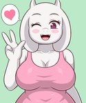 anthro big_breasts breasts clothed clothing curvy_figure female fur mature_female seductive voluptuous white_body white_fur wide_hipped_female wide_hips huitu_c undertale undertale_(series) toriel bovid caprine mammal hi_res