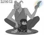 anthro beard clothed clothing crouching duo facial_hair fur gopnik horn long_ears looking_at_viewer male simple_background slav slav_squat text tracksuit white_background white_body white_fur young hikris undertale undertale_(series) asriel_dreemurr frisk_(undertale) boss_monster_(undertale) bovid caprine human mammal 5:4 english_text