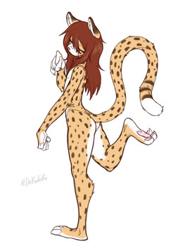 4_toes 5_fingers anthro biped brown_hair butt eyes_closed feet femboy fingers fur hair long_hair male male_anthro markings nude nude_anthro nude_male on_one_leg orange_body orange_fur pawpads pink_pawpads side_view simple_background solo spots spotted_body spotted_fur spotted_markings spotted_tail standing tail tail_markings toeless_(marking) toes white_background nekodoiko asiatic_cheetah cheetah felid feline mammal hi_res signature