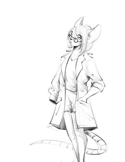 amputee disability doctor eyewear female glasses missing_arm solo mikeknight19 world_of_fortune cassandra_tulia mammal murid murine rat rodent hi_res monochrome
