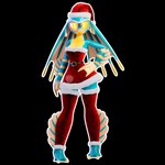 3_fingers 4_toes antennae_(anatomy) anthro arm_fin belt biped blue_body christmas_clothing christmas_dress christmas_headwear cilia claws clothing countershade_torso countershading dress ear_fins feet female fin fin_hair fingers front_view glowing glowing_eyes hand_on_hip hat headgear headwear holidays leg_fin leg_warmers legwear logo pseudo_hair santa_hat shell simple_background small_waist solo strapless_clothing strapless_dress thick_thighs toe_claws toes transparent_background wide_hips yellow_body yellow_eyes yellow_sclera mrlarions christmas electronic_arts maxis_(ea) spore_(game) amphibriella alien alien_humanoid humanoid marine 1:1 3d_(artwork) absurd_res alpha_channel artist_logo digital_media_(artwork) hi_res