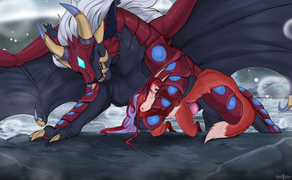 anthro anthro_on_feral anthro_penetrated areola bestiality biped blush breasts claws countershade_torso countershading duo erection eyes_closed feet female female_anthro female_on_feral female_penetrated feral feral_on_top feral_penetrating feral_penetrating_anthro feral_penetrating_female fingers from_behind_position front_view fur genitals hair horn kneeling larger_feral larger_male male male/female male_feral male_on_anthro male_penetrating male_penetrating_anthro male_penetrating_female mounting nipples nude nude_anthro nude_female open_mouth outside penetration penis sex size_difference smaller_anthro smaller_female smile standing teeth toes tongue wings angellsview3 conditional_dnp mythology angell_(angellsview3) fang_(cr0wn) canid canine dragon fox mammal mythological_creature mythological_scalie scalie 2026 absurd_res digital_drawing_(artwork) digital_media_(artwork) hi_res
