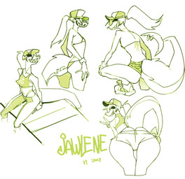 anthro bikini bikini_top breasts butt butt_focus clothing facial_piercing female fin furgonomic_piercing furgonomics hair multiple_poses navel non-mammal_breasts non-mammal_navel nose_piercing nose_ring piercing ponytail pose ring_piercing sharp_teeth small_breasts smile solo swimwear tail tail_fin teeth thick_thighs two-piece_swimsuit wide_hips doxy jawlene_(herny) aquatic fish shark 2025