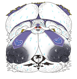 anthro areola arm_cuffs aroused belly belly_tattoo big_areola big_belly big_breasts big_butt big_nipples blush bodily_fluids breasts butt dark_areola dark_nipples female fertility_goddess horn huge_areola huge_belly huge_breasts huge_butt huge_nipples hyper jewelry lactating looking_at_viewer mature_female milk morbidly_obese nipples obese obese_anthro obese_female overweight overweight_anthro overweight_female red_eyes solo sweat sweatdrop sweaty_butt tattoo xanderdwulfe undertale undertale_(series) toriel bovid caprine deity goat mammal