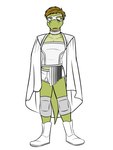 3:4 alligator alligatorid anthro boots briefs clothed clothing crocodilian footwear full-length_portrait fuze gabriel_(fuze) hi_res jacket knee_pads male mask open_clothing open_jacket open_topwear pantsless portrait reptile scalie shoes simple_background solo tighty_whities topwear underwear white_background white_briefs white_clothing white_underwear