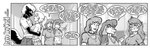 anthro bottomwear breasts chest_tuft choker cleavage clothed clothing dialogue ear_piercing eye_contact female fully_clothed fur group hair hug interspecies jewelry looking_at_another male male/female midriff multicolored_body multicolored_fur navel necklace open_mouth open_smile pants piercing ponytail shirt smile text topwear tuft two_tone_body two_tone_fur style_wager brave_new_world_(style_wager) barry_strype henrietta_hound paula_(style_wager) sally_cooper sandy_katt beagle canid canine canis domestic_cat domestic_dog felid feline felis human hunting_dog mammal mephitid scent_hound skunk 2025 english_text greyscale monochrome