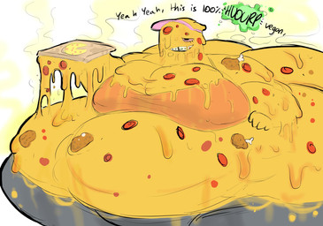 anthro belly big_belly big_breasts big_butt bone bottomwear box braces breasts burping butt butt_from_the_front cheese chicken_meat chicken_nugget cleavage clothed clothing container dairy_products delivery_(commerce) delivery_employee female food gas hair hair_over_eye hat headgear headwear holding_food holding_object huge_belly huge_breasts huge_butt hyper hyper_belly hyper_butt meat messy morbidly_obese not_furry obese open_mouth overweight overweight_anthro overweight_female pants pepperoni pizza pizza_box simple_background slob smile solo sound_effects standing steam teeth text thick_thighs tight_clothing topwear visor_cap wide_hips yobaba food_creature food_humanoid humanoid 2023 absurd_res digital_media_(artwork) english_text hi_res