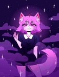 clothed clothing cloud female fur pink_body pink_fur sky solo standing star starry_sky tail typetether727 vkontakte masyunya_(vkontakte) domestic_cat felid feline felis mammal hi_res