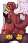 anthro anthro_on_anthro anthro_penetrated anthro_penetrating anthro_penetrating_anthro balls beak butt duo feathered_wings feathers feet female female_penetrated foot_on_balls from_front_position genitals green_eyes male male/female male_penetrating male_penetrating_female mastery_position pawpads penetration penile penile_penetration penis_in_pussy sex simple_background soles text vaginal vaginal_penetration wings yellow_pawpads kaylafox legsy_(character) avian canid canine mammal 2020 digital_media_(artwork) hi_res