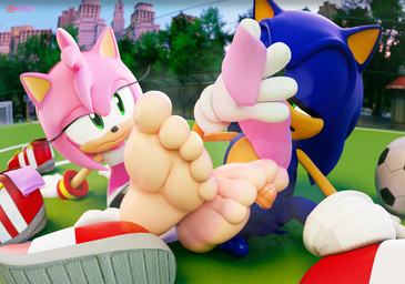 5_toes anthro ball balls clothing duo feet female female_anthro foot_fetish foot_focus foot_play footjob footwear genitals male male/female male_anthro musk penile penis sex sniffing sniffing_clothes soccer_ball soccer_field sock_sniffing socks soles toes nouvaera sega sonic_the_hedgehog_(series) amy_rose sonic_the_hedgehog eulipotyphlan hedgehog mammal 3d_(artwork) digital_media_(artwork) hi_res