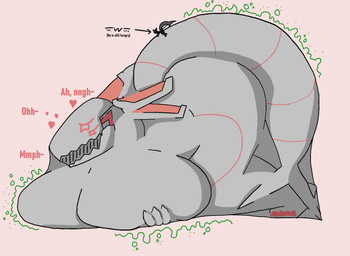 anthro aroused aroused_female aroused_prey ass_up belly big_belly big_breasts big_butt breast_grab breast_squish breasts butt digestion digestion_noises female female_prey femboy_pred hand_on_breast hexzatite huge_belly huge_breasts huge_butt hyper hyper_belly lying machine macro macro_female macro_prey male male/female male_pred on_front shark_tail size_difference smaller_pred solo squish synthetic tight_bulges vore willing_pred willing_prey eviltoaster05 eviltoaster protogen hi_res