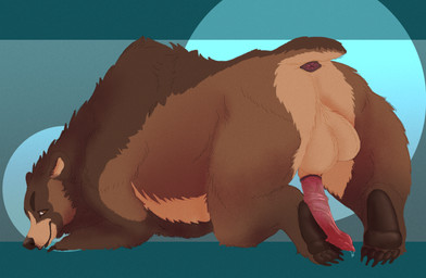 5_toes anatomically_correct anatomically_correct_genitalia anatomically_correct_penis animal_genitalia animal_penis anus arm_markings aroused ass_up backsack balls belly big_balls big_penis brown_body brown_claws brown_ears brown_feet brown_fur brown_legs brown_mane brown_nose brown_pawpads brown_paws brown_tail butt cheek_markings claws dark_anus erection eyebrows facial_markings feet feral finger_claws fluffy fluffy_tail fur fur_markings genitals hair head_down_ass_up head_markings inviting long_penis looking_at_viewer looking_back looking_back_at_viewer lying male male_feral mane mane_hair markings monotone_balls monotone_feet monotone_genitals monotone_inner_ear monotone_markings multicolored_anus multicolored_body multicolored_fur multicolored_penis muzzle_(marking) nude on_ground orange_eyes pawpads paws penis perineum pink_penis plantigrade presenting presenting_hindquarters purple_anus quadruped raised_tail rear_view red_anus red_penis scut_tail sheath sheath_slit short_ears short_fur short_tail shoulder_hump simple_background small_ears small_tail snout snout_markings solo tail tail_anus tan_balls tan_belly tan_body tan_fur tan_inner_ear tan_markings tan_sheath tan_tail thick_penis three-quarter_view toe_claws toes two_tone_anus two_tone_body two_tone_fur two_tone_penis two_tone_tail ursine_ears ursine_genitalia ursine_penis vein veiny_penis angelhive kuruk_(character) bear brown_bear grizzly_bear mammal ursidae ursine 2026 colored_sketch digital_drawing_(artwork) digital_media_(artwork) hi_res sketch