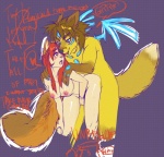 all_fours anthro anthro_penetrating anthro_penetrating_humanoid big_breasts blue_eyes blue_markings blush breasts brown_hair doggystyle duo eye_contact female female_on_anthro female_penetrated from_behind_position fur hair huge_breasts humanoid_on_anthro humanoid_penetrated ice interspecies long_hair looking_at_another looking_back male male/female male_on_humanoid male_penetrating male_penetrating_female markings nipples nude penetration red_eyes romantic romantic_couple sex simple_background tail text wide_hips yellow_body yellow_fur unregisteredcat aisukuriimu michi_cat_(unregisteredcat) animal_humanoid canid canine cat_humanoid felid felid_humanoid feline feline_humanoid fox humanoid mammal mammal_humanoid 2011 english_text