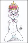 anthro blush crown crown_only female flat_chested fur genitals headgear kneeling loli navel nipples nude purple_eyes pussy solo white_body white_fur young young_anthro reddragonkan paw_patrol sweetie_(paw_patrol) canid canine canis domestic_dog hunting_dog mammal terrier yorkshire_terrier