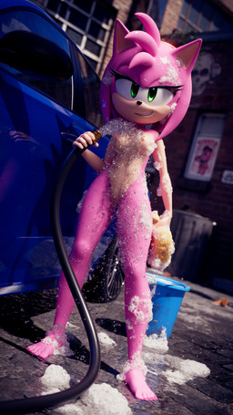 anthro breasts car female foam genitals green_eyes looking_at_viewer nude outside pink_body smile solo vehicle vulva wet wet_body ganondork sega sonic_the_hedgehog_(series) amy_rose eulipotyphlan hedgehog mammal 3d_(artwork) 4k 9:16 absurd_res digital_media_(artwork) hi_res