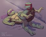 anal anthro biceps bodily_fluids duo green_body green_skin kneeling leg_grab legs_up lying male male/male male_penetrated male_penetrating male_penetrating_male mask muscular ninja on_back penetration red_eyes scales sex sweat teeth text warrior baraqueen teenage_mutant_ninja_turtles donatello_(tmnt) raphael_(tmnt) reptile scalie turtle 2014 5:4 url brother_(lore) brothers_(lore) incest_(lore) sibling_(lore)