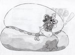 belly big_butt butt female huge_butt hyper hyper_butt overweight simple_background solo split_form white_background shar0makai marine merfolk 2023 hi_res traditional_media_(artwork)