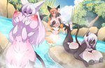 anthro areola big_breasts breasts butt convenient_censorship female group holding_breast huge_breasts lying nipples nude on_front trio water sagestrike2 fulvus sakuya_(sagestrike2) umbra_(sagestrike2) domestic_cat felid feline felis mammal hi_res