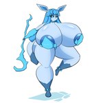 anthro areola areola_slip big_breasts big_butt breasts butt female huge_breasts huge_butt hyper hyper_breasts magic_user solo staff ultrazeta120 nintendo pokemon azure_(ultrazeta120) eeveelution generation_4_pokemon glaceon pokemon_(species) 1:1 hi_res