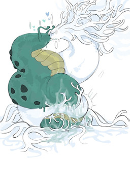 anthro apode belly blush blush_lines bodily_fluids breath cum dripping duo entwined_tails excessive_cum excessive_genital_fluids excessive_slime eyes_closed eyestalks female female/female feral genital_fluids green_body green_head green_slime heart_symbol kissing legless overweight overweight_female overweight_feral plant restrained restrained_by_tentacles saliva saliva_string scales sex shaking simple_background slime squish tail tail_coil tentacle_sex tentacles thick_tail tree tremble_spikes trembling white_background white_body white_head white_tentacles yellow_belly evil_otter hollow_knight_(franchise) team_cherry unn_(hollow_knight) white_lady_(hollow_knight) elemental_creature flora_fauna gastropod mollusk slug treant 2026 colored_sketch digital_media_(artwork) hi_res shaded sketch