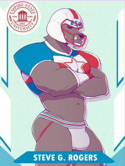 anthro black_sclera blue_clothing blue_crop_top blue_shirt blue_topwear bulge clothed clothing crop_top crossed_arms fangs football_helmet football_player fur grey_body grey_fur jockstrap logo looking_at_viewer male midriff multicolored_clothing multicolored_crop_top multicolored_shirt multicolored_topwear muscular muscular_anthro muscular_male navel pecs red_clothing red_crop_top red_eyes red_shirt red_topwear shirt solo teeth topwear underbite underwear white_clothing white_crop_top white_topwear ademuchi marvel marvel_rivals mythology captain_america capwolf canid canine mammal mythological_canine mythological_creature werecanid werecanine werecreature werewolf 2026 digital_media_(artwork) hi_res