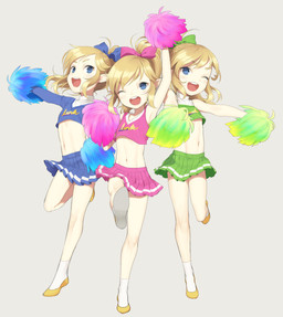 accessory arm_above_head bangs biped blonde_eyebrows blonde_hair blue_bottomwear blue_bow blue_clothing blue_crop_top blue_eyes blue_shirt blue_skirt blue_topwear bottomwear bow_(feature) bow_ribbon cheerleader cheerleader_outfit clothed clothed_humanoid clothed_male clothing crop_top crossdressing eyebrow_through_hair eyebrows femboy footwear front_view fully_clothed fully_clothed_humanoid fully_clothed_male green_bottomwear green_bow green_clothing green_crop_top green_shirt green_skirt green_topwear grey_background group hair hair_accessory hair_bow hair_ribbon hand_above_head happy holding_pom_poms humanoid_pointy_ears light_body light_skin looking_at_viewer male male_humanoid midriff navel not_furry on_one_leg one_eye_closed open_mouth open_smile pink_bottomwear pink_bow pink_clothing pink_crop_top pink_shirt pink_skirt pink_topwear plantigrade pointy_ears pom_poms raised_arm ribbons shirt shoes sidelocks simple_background skirt slim slim_humanoid slim_male smile smiling_at_viewer socks square_crossover standing teeth topwear translucent translucent_hair trio upper_teeth upper_teeth_only white_clothing white_footwear white_socks wink winking_at_viewer yellow_clothing yellow_footwear yellow_shoes young young_humanoid young_male broccoholic nintendo the_legend_of_zelda tri_force_heroes wind_waker link toon_link humanoid hylian hi_res