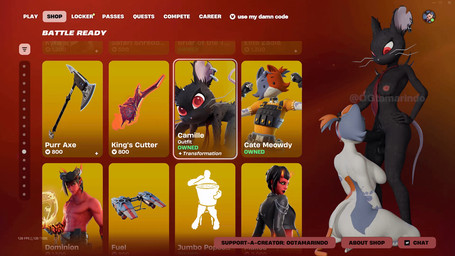accessory advertisement anthro balls big_breasts big_butt black_balls black_body black_fur black_penis breasts butt curvy_figure duo ear_piercing fellatio female fur gameplay_mechanics genitals gynomorph hair hand_on_head humanoid_genitalia humanoid_penis intersex intersex/female kneeling looking_at_another necktie nude nude_anthro nude_female nude_gynomorph nude_intersex oral penile penis piercing ponytail rat_tail sex tail voluptuous voluptuous_female ogtamarindo third-party_edit shachath3d_(modeler) epic_games fortnite camille_(fortnite) cate_meowdy calico_cat domestic_cat felid feline felis mammal murid murine rat rodent 16:9 3d_(artwork) 3d_animation animated digital_media_(artwork) screencap_edit widescreen