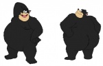 anthro black_body black_fur butt featureless_crotch fur male nude overweight overweight_anthro overweight_male solo toony gepredators disney pete_(disney) domestic_cat felid feline felis mammal