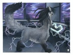 angry black_hair black_nose breasts claws control_room electricity female fur gloves_(marking) grey_body grey_fur hair inside leg_markings long_hair markings nude quadruped science_fiction socks_(marking) solo standing tail kacey chakona_space mythril chakat felid felid_taur hybrid mammal mammal_taur taur 2010 herm_(lore)