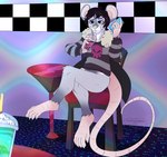 anthro beverage bottomless clothed clothing coffee dreamworks_smirk drinking electronics frappuccino male no_underwear phone sitting smile smirk solo tail thick_tail bardo_en_krisis mammal murid murine rat rodent clip_studio_paint_(artwork) digital_media_(artwork) hi_res