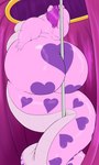 absurd_res anthro apode belly big_belly big_breasts big_butt breasts butt coiling curtains dancing draconcopode female hair hand_on_butt heart_pattern hi_res huge_butt hyper hyper_butt lacy_(cherylthehunter72) legless looking_at_viewer looking_back naga obese overweight pole pole_dancing purple_hair reptile robthehoopedchipmunk scalie serpentine slightly_chubby slightly_chubby_female snake solo