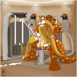 abs anal anal_penetration anthro anthro_on_anthro anus athletic balls biceps big_balls big_muscles big_penis black_nose bodily_fluids border brown_body brown_fur brown_hair butt chair_position claws clenched_teeth clothing cum cum_in_ass cum_inside cum_on_balls cum_on_penis cum_string cum_while_penetrated cumshot detailed_background dominant duo ejaculation erection exercise eyes_closed fangs from_behind_position fur genital_fluids genitals gloves gym hair handwear hat headgear headwear humanoid_genitalia humanoid_penis inside larger_dom larger_male leaking male male/male male_on_bottom male_on_top male_penetrated male_penetrating male_penetrating_male markings masturbation muscular muscular_male nipples nude on_bottom on_top open_mouth orgasm pecs penetration penile penile_masturbation penis raised_leg sex sexercise simple_background sitting size_difference smaller_male spots straddling tan_body tan_fur tattoo teeth thick_penis toe_claws tongue vein white_body white_border white_fur workout aaron_(artist) fizzotter nightclaw mammal mustelid otter 1:1 2013 digital_media_(artwork) hi_res